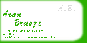 aron bruszt business card