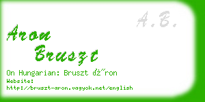 aron bruszt business card